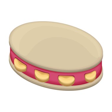 Tef vektör çizgi film ikonu. Beyaz arkaplanda vektör illüstrasyon davulu. Tef 'in izole çizgi film çizim logosu .