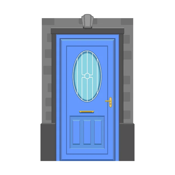 Door Wooden Vector Cartoon Icon Vector Illustration Old Door White — Stock Vector