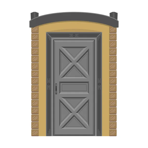 Дверь Деревянной Векторной Иконы Векторная Иллюстрация Старая Дверь Белом Фоне — стоковый вектор