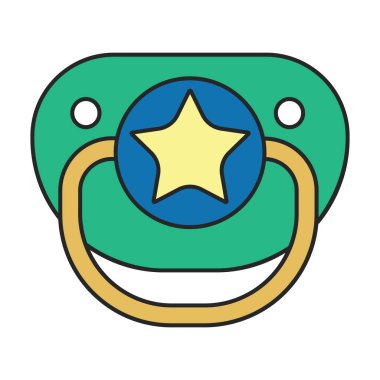 Emzik vektör simgesi. Çizgi film vektör logosu beyaz arkaplan emziğinde izole edildi.