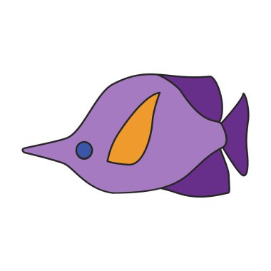 Tropikal balık vektör simgesi. Çizgi film vektör logosu beyaz arka planda izole edilmiş tropikal balıklar.