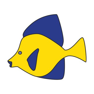 Tropikal balık vektör simgesi. Çizgi film vektör logosu beyaz arka planda izole edilmiş tropikal balıklar.