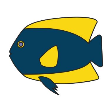 Tropikal balık vektör simgesi. Çizgi film vektör logosu beyaz arka planda izole edilmiş tropikal balıklar.