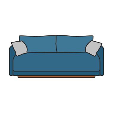 Kanepe vektör simgesi. Renk vektör logosu beyaz arkaplan kanepesinde izole edildi .