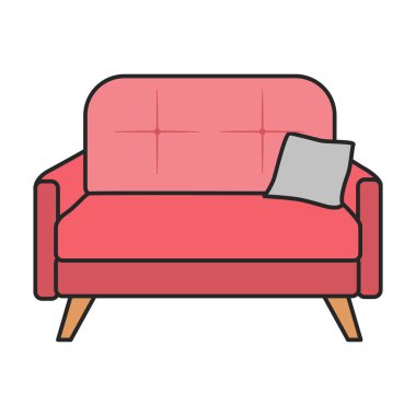 Kanepe vektör simgesi. Renk vektör logosu beyaz arkaplan kanepesinde izole edildi .