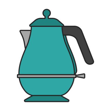 Kettle vektör simgesi. Beyaz arkaplan çaydanlığında renk vektörü logosu izole edildi.