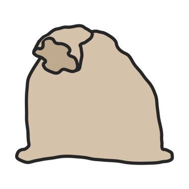 Un vektör simgesi torbası. Renk vektör logosu beyaz arkaplan un torbasında izole edildi.