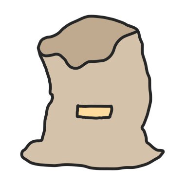 Un vektör simgesi torbası. Renk vektör logosu beyaz arkaplan un torbasında izole edildi.