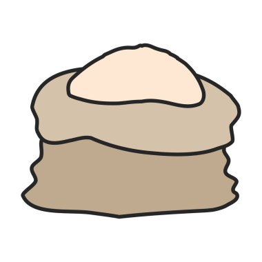 Un vektör simgesi torbası. Renk vektör logosu beyaz arkaplan un torbasında izole edildi.