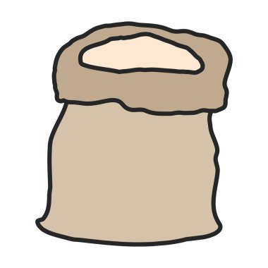 Un vektör simgesi torbası. Renk vektör logosu beyaz arkaplan un torbasında izole edildi.