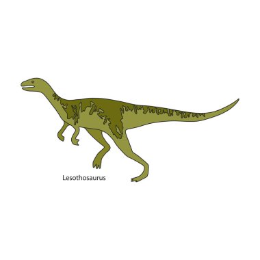 Antik dinozor vektör simgesi. Renkli vektör logosu beyaz arka planda izole edilmiş antik dinozor..