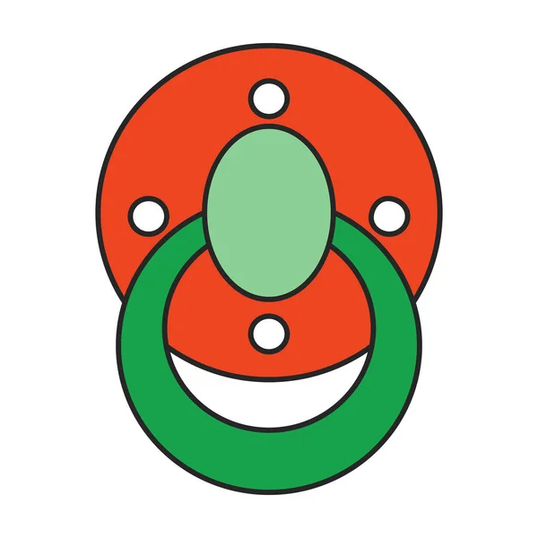 Pacificatore Vettoriale Icon Cartoon Logo Vettoriale Isolato Sfondo Bianco Ciuccio — Vettoriale Stock