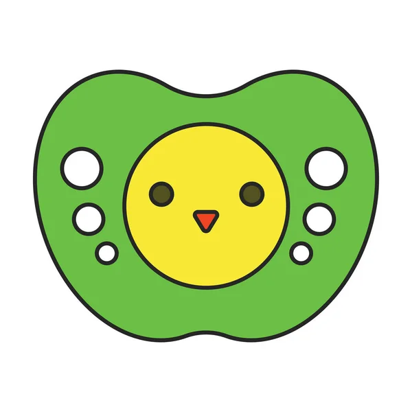Pacifier Vector Icon Cartoon Vector Logo 고립된 고무젖꼭지 — 스톡 벡터