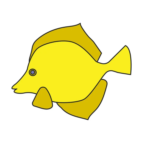 Tropické Ryby Vektorové Ikony Cartoon Vektorové Logo Izolované Bílém Pozadí — Stockový vektor