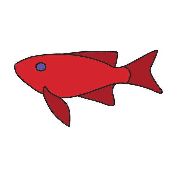 Vettore Pesce Tropicale Icon Cartoon Logo Vettoriale Isolato Sfondo Bianco — Vettoriale Stock