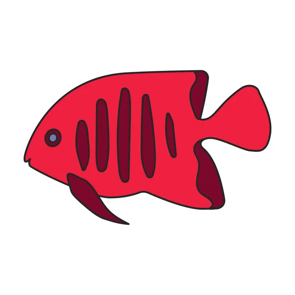 Vettore Pesce Tropicale Icon Cartoon Logo Vettoriale Isolato Sfondo Bianco — Vettoriale Stock