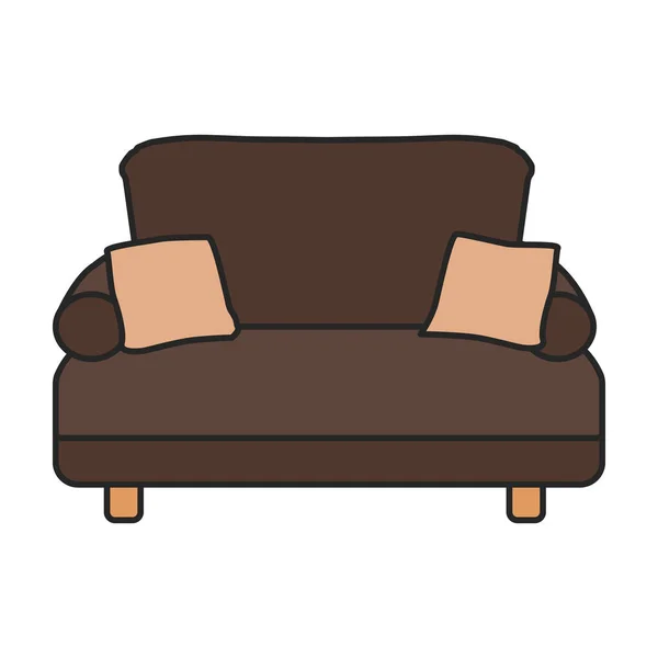 白い背景のソファに隔離されたカラーベクトルのロゴ — ストックベクタ
