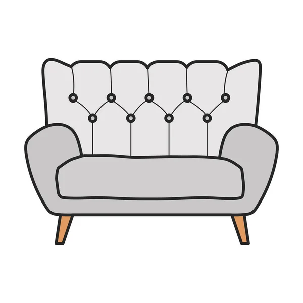 Sofa Vektor Ikon Color Vektor Logó Elszigetelt Fehér Háttér Kanapé — Stock Vector