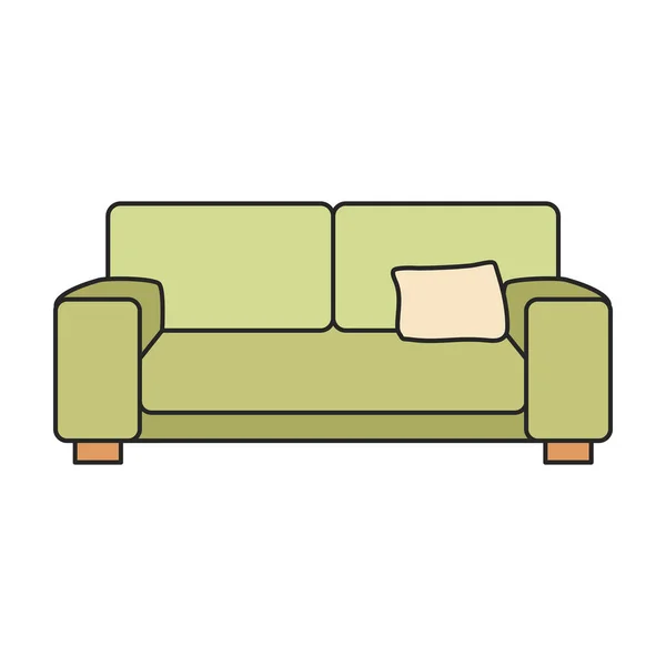Sofa Vector Icon Color Vector Logo Isolated White Background Sofa — Stock Vector
