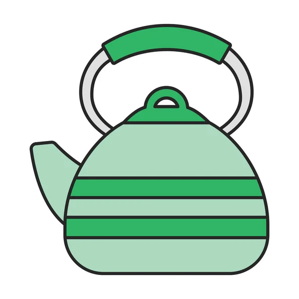 Kettle Vektör Simgesi Beyaz Arkaplan Çaydanlığında Renk Vektörü Logosu Izole — Stok Vektör