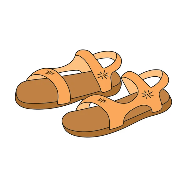 Sandal Vektor Färg Ikon Vektor Illustration Flipflop Vit Bakgrund Isolerad — Stock vektor