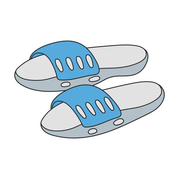 Ikona Barvy Vektoru Sandal Vektorová Ilustrace Flipflop Bílém Pozadí Izolované — Stockový vektor