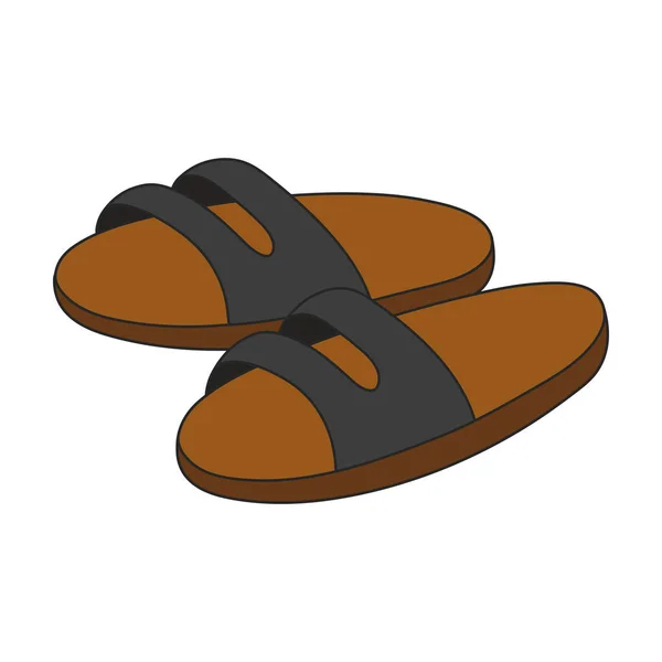 Ikona Barvy Vektoru Sandal Vektorová Ilustrace Flipflop Bílém Pozadí Izolované — Stockový vektor