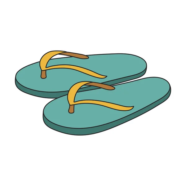 Sandal Vector Color Icon Vector Illustration Flipflop White Background Isolated — Stock Vector