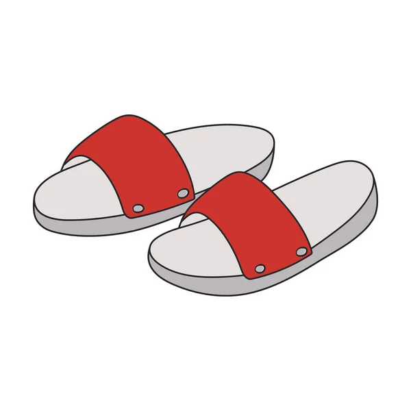 Sandal Vektor Färg Ikon Vektor Illustration Flipflop Vit Bakgrund Isolerad — Stock vektor