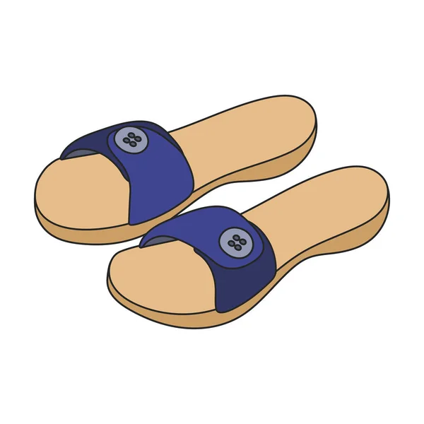 Sandal Vektor Färg Ikon Vektor Illustration Flipflop Vit Bakgrund Isolerad — Stock vektor