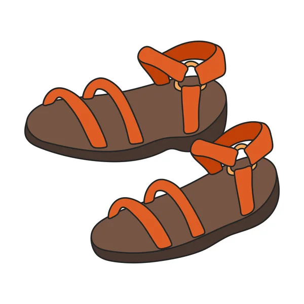 Sandal Vektor Färg Ikon Vektor Illustration Flipflop Vit Bakgrund Isolerad — Stock vektor