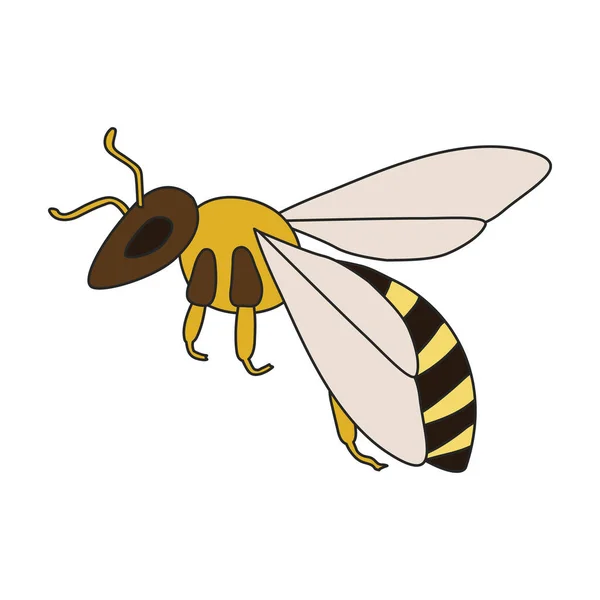 Honey Bee Vector Icon Color Logotipo Vetor Isolado Fundo Branco — Vetor de Stock