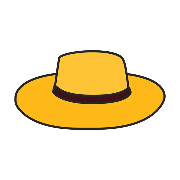 Chapéu Verão Vetor Icon Color Logotipo Vetor Isolado Fundo Branco — Vetor de Stock