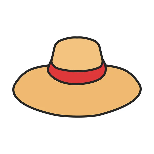 Chapéu Verão Vetor Icon Color Logotipo Vetor Isolado Fundo Branco —  Vetores de Stock