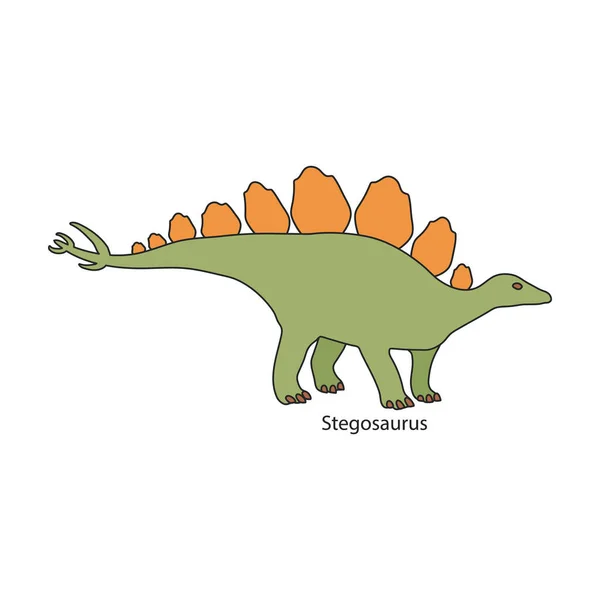 Forntida Dinosaurie Vektor Ikon Color Vektor Logotyp Isolerad Vit Bakgrund — Stock vektor