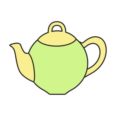 Çaydanlık vektör simgesi. Renkli vektör logosu beyaz arkaplan çaydanlığında izole edildi.