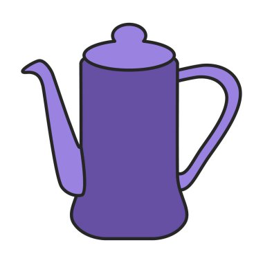 Çaydanlık vektör simgesi. Renkli vektör logosu beyaz arkaplan çaydanlığında izole edildi.