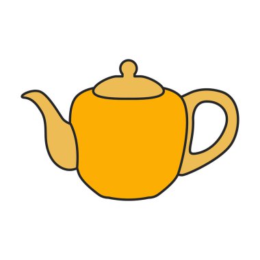 Çaydanlık vektör simgesi. Renkli vektör logosu beyaz arkaplan çaydanlığında izole edildi.
