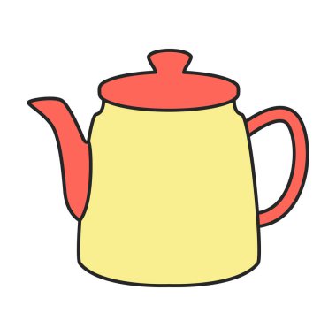 Çaydanlık vektör simgesi. Renkli vektör logosu beyaz arkaplan çaydanlığında izole edildi.
