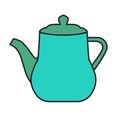 Çaydanlık vektör simgesi. Renkli vektör logosu beyaz arkaplan çaydanlığında izole edildi.