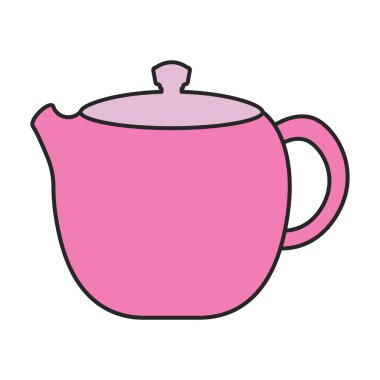 Çaydanlık vektör simgesi. Renkli vektör logosu beyaz arkaplan çaydanlığında izole edildi.