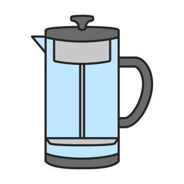 Çaydanlık vektör simgesi. Renkli vektör logosu beyaz arkaplan çaydanlığında izole edildi.