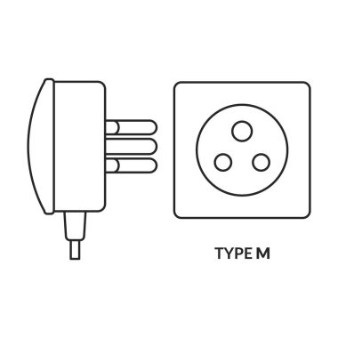 Soket vektör simgesi. Taslak vektör logosu beyaz arkaplan soketinde izole edildi.