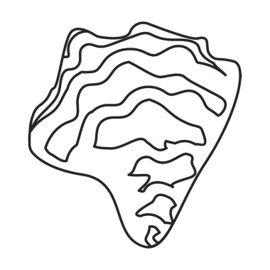 İstiridye vektör simgesi. Beyaz arkaplan istiridyesinde izole edilmiş ana vektör logosu..