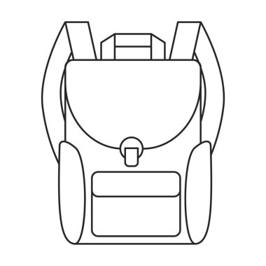Okul çantası vektör simgesi. Ana hat vektör logosu beyaz arkaplan okul çantasına izole edilmiş..