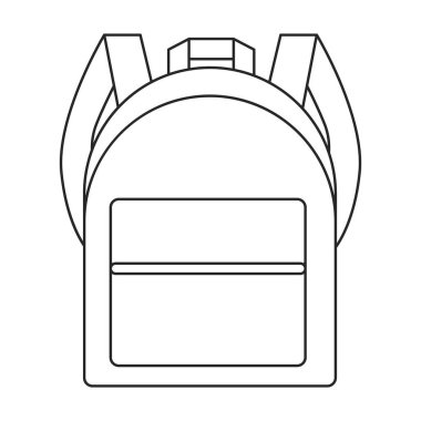 Okul çantası vektör simgesi. Ana hat vektör logosu beyaz arkaplan okul çantasına izole edilmiş..