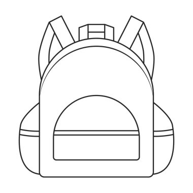 Okul çantası vektör simgesi. Ana hat vektör logosu beyaz arkaplan okul çantasına izole edilmiş..