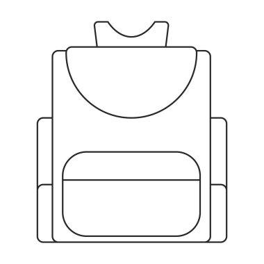 Okul çantası vektör simgesi. Ana hat vektör logosu beyaz arkaplan okul çantasına izole edilmiş..