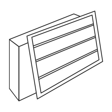 Paket vektör simgesi. Taslak vektör logosu beyaz arkaplan paketinde izole edildi.