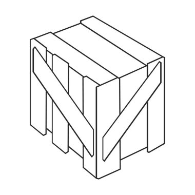 Paket vektör simgesi. Taslak vektör logosu beyaz arkaplan paketinde izole edildi.